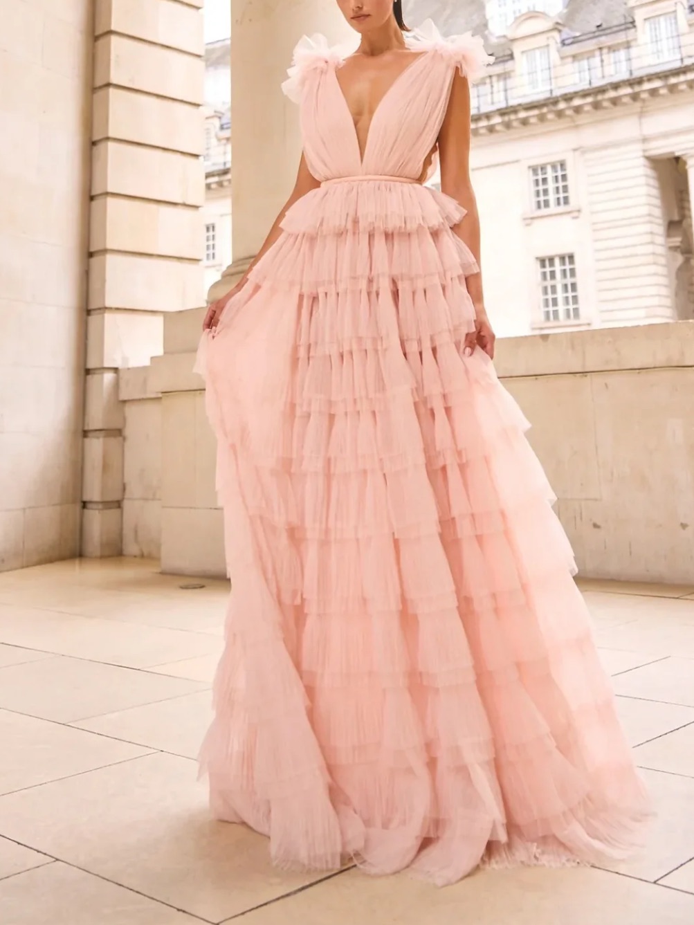 Saulee Sabrina Tulle Full Length Dress 10